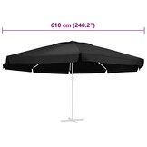 vidaXL Parasoldoek 600cm Zwart - 65% Korting! (Retour)