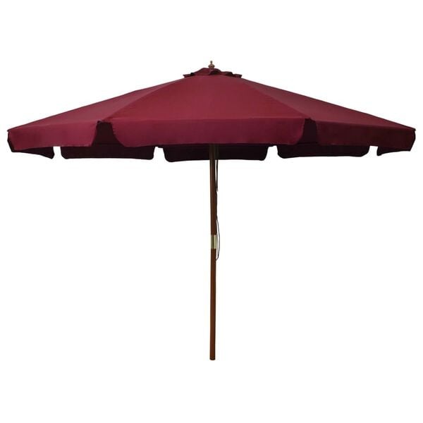 Bordeauxrode Parasol 330cm - HOUTEN PAAL - 64% Korting!