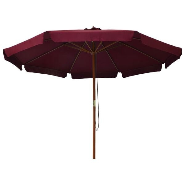 Bordeauxrode Parasol 330cm - HOUTEN PAAL - 64% Korting!