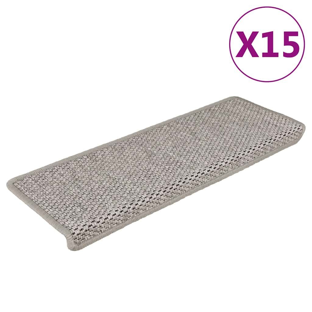 Trapmatten vidaXL (15 st) sisal-look zilver - 56% Korting!
