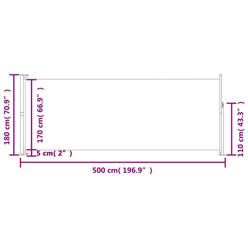 vidaXL Uittrekbaar Tuinscherm 180x500cm Bruin - 46% Korting!