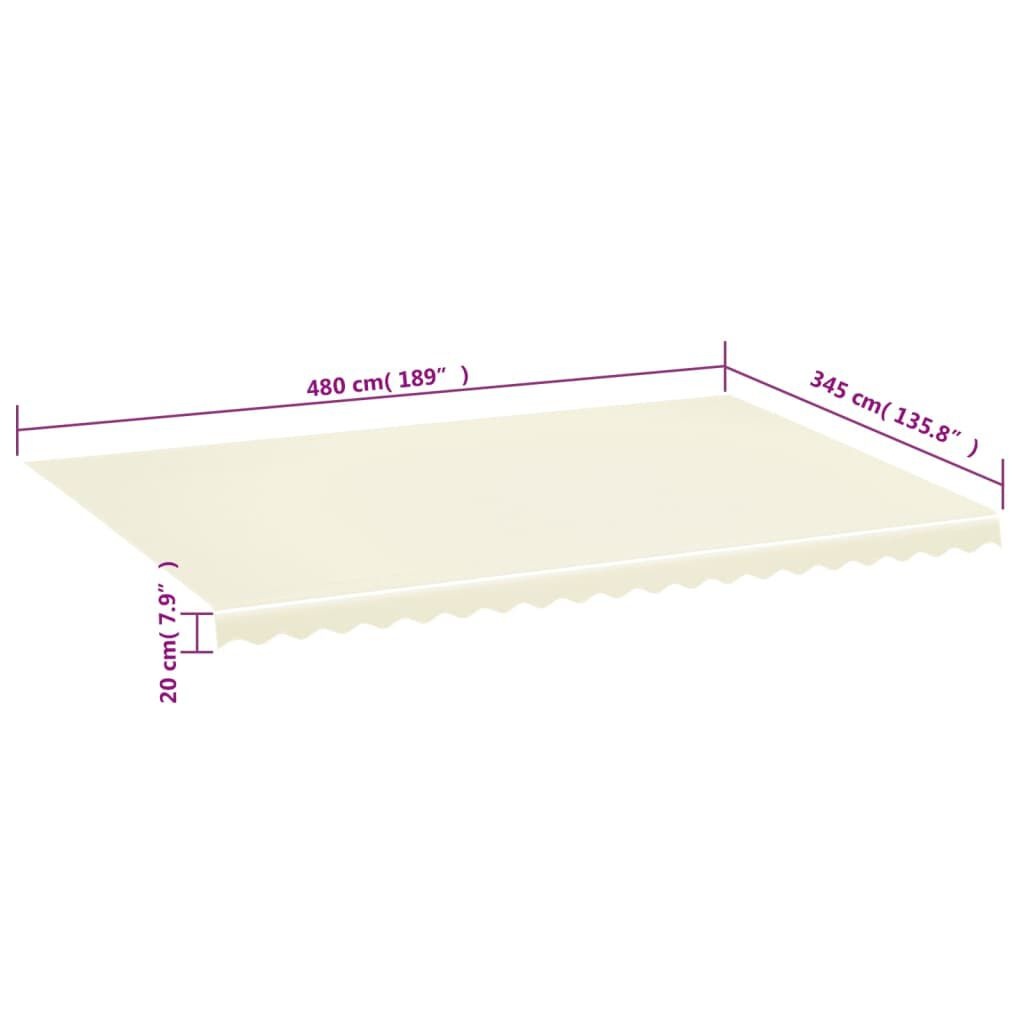 VidaXL Luifeldoek 5x3,5m Crème - 51% Korting! (Retour)