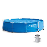 INTEX Zwembad Ø305cm + Pomp - Blauw - 46% Korting!
