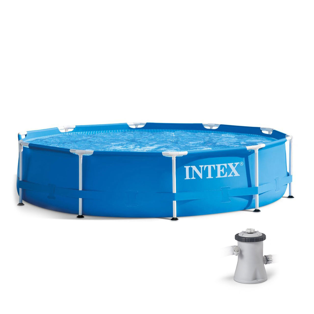 INTEX Zwembad Ø305cm + Pomp - Blauw - 46% Korting!