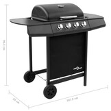 VidaXL Gasbarbecue met 4 Branders Zwart - 56% Korting!