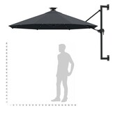 Wandparasol met LED - 300cm Antraciet - 56% Korting!