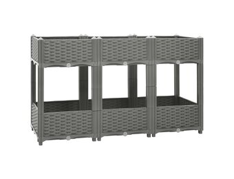 vidaXL Verhoogde Plantenbak 120cm Lichtgrijs - 51% Korting!