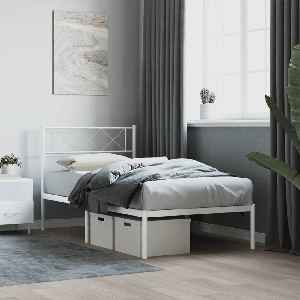vidaXL Bedframe 80x200 Wit Metaal - 55% Korting!