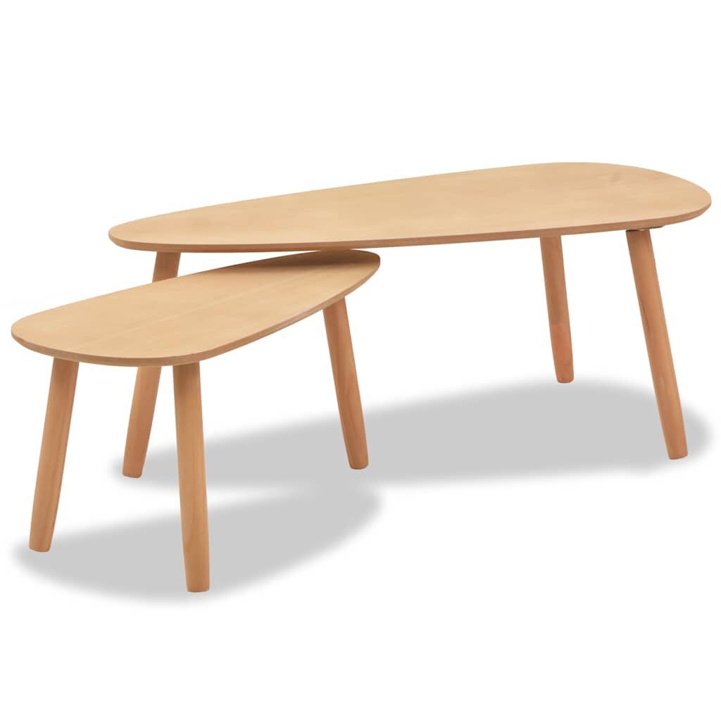 vidaXL Salontafelset Grenen Bruin - 2-delig - 55% Korting!