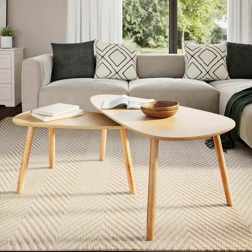vidaXL Salontafelset Grenen Bruin - 2-delig - 55% Korting!
