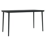 vidaXL Tuintafel Zwart - 140cm - 55% Korting! Krasjes, Zonder Montage