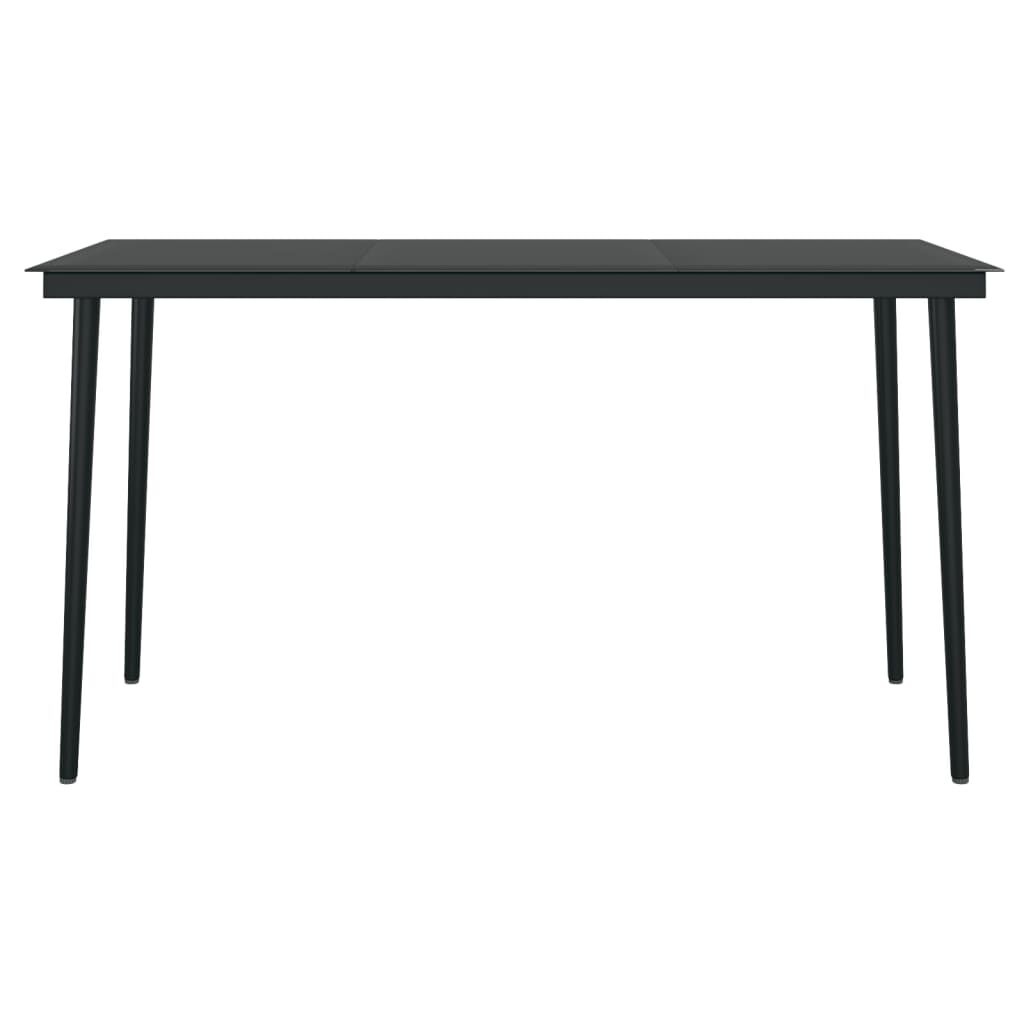 vidaXL Tuintafel Zwart - 140cm - 55% Korting! Krasjes, Zonder Montage