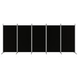 Kamerscherm 5 Panelen Zwart 433x180cm - 60% Korting!