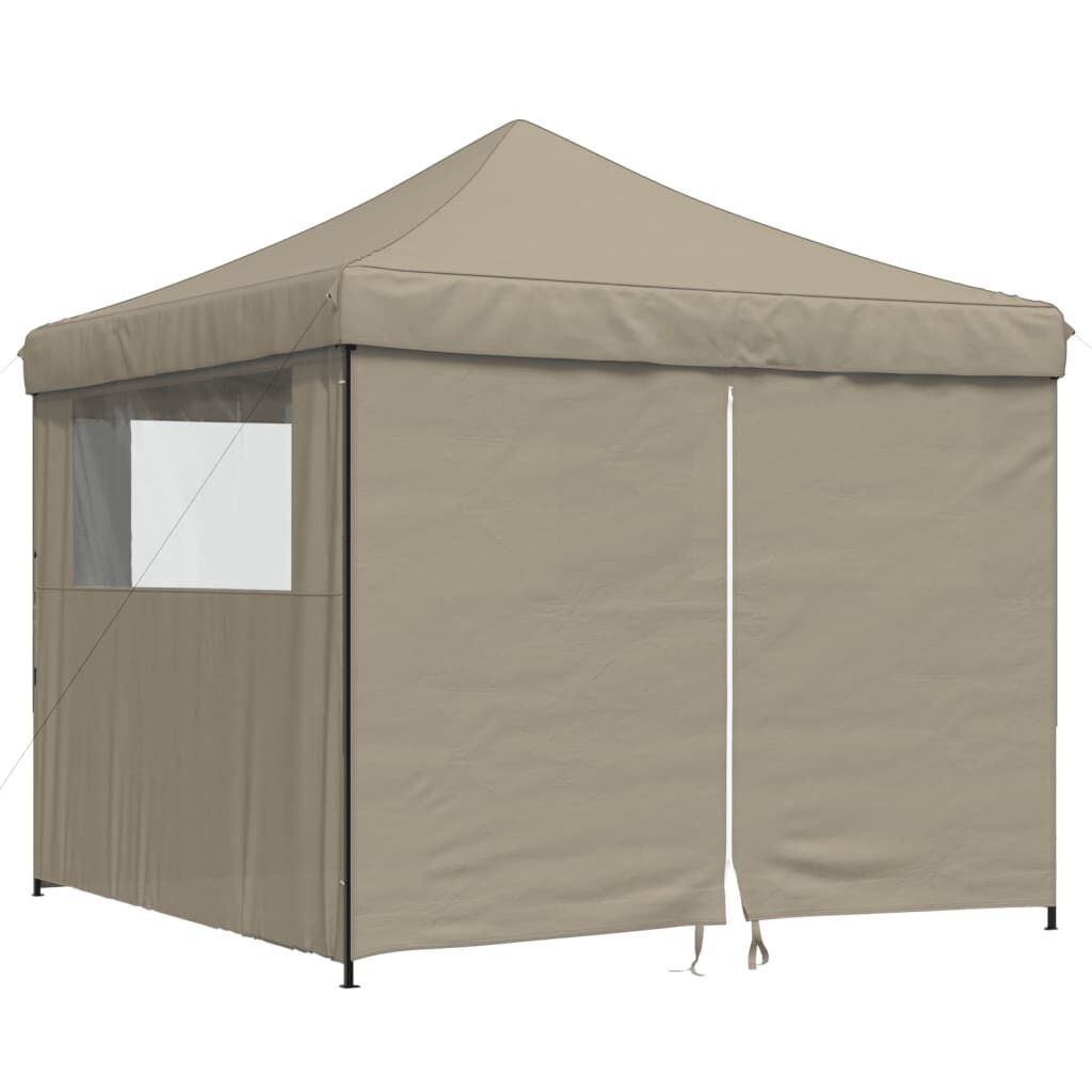 Partytent Inklapbaar Taupe m. Zijwanden -40%! Zo Goed Als Nieuw