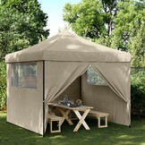 Partytent Inklapbaar Taupe m. Zijwanden -40%! Zo Goed Als Nieuw