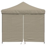 Partytent Inklapbaar Taupe m. Zijwanden -40%! Zo Goed Als Nieuw