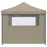 Partytent Inklapbaar Taupe m. Zijwanden -40%! Zo Goed Als Nieuw