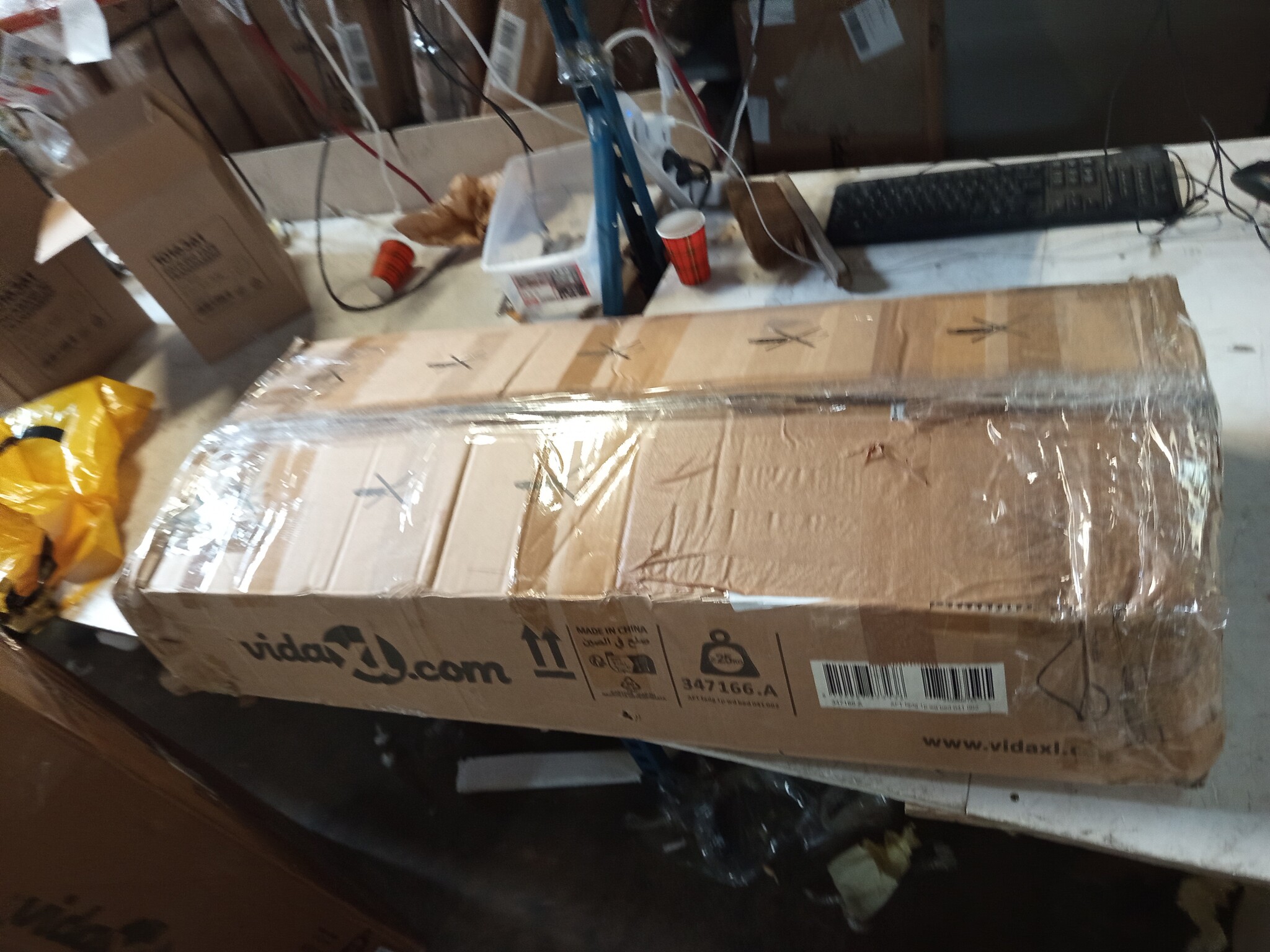 vidaXL Bedframe 140x200 Donkergrijs - 55% Korting! (Beschadigd)