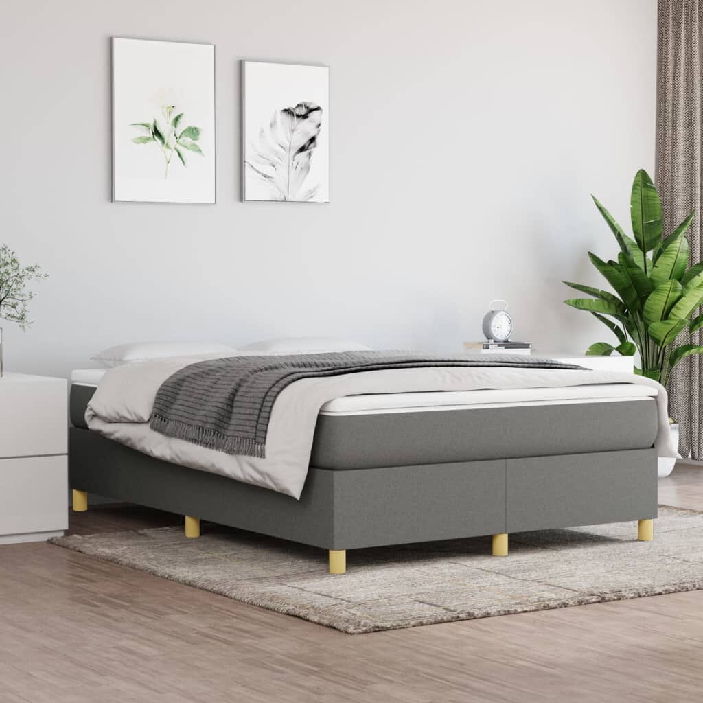 vidaXL Bedframe 140x200 Donkergrijs - 55% Korting! (Beschadigd)