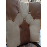 Lederen Fauteuil Bruin/Crème - 60% Korting! (Retour)