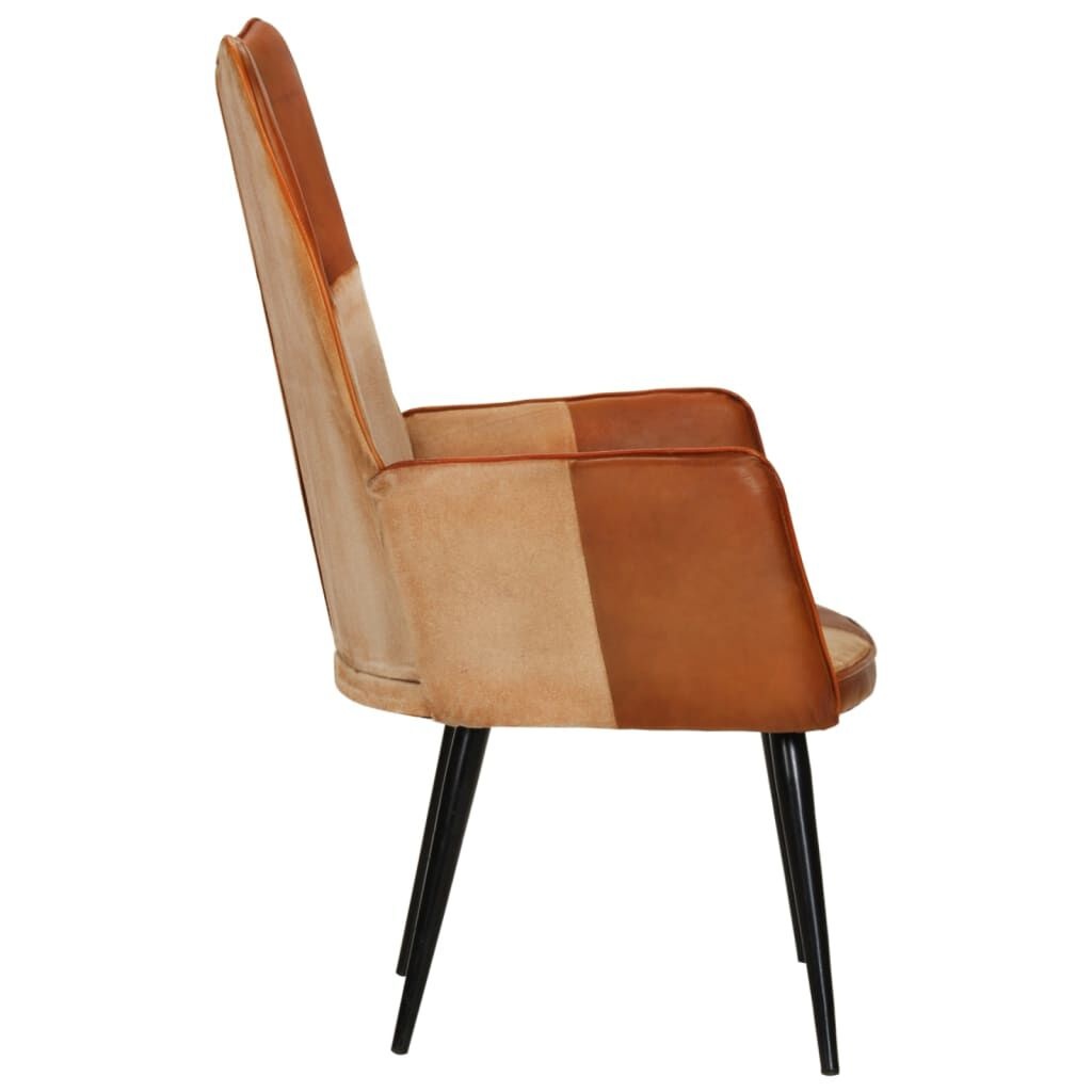 Lederen Fauteuil Bruin/Crème - 60% Korting! (Retour)