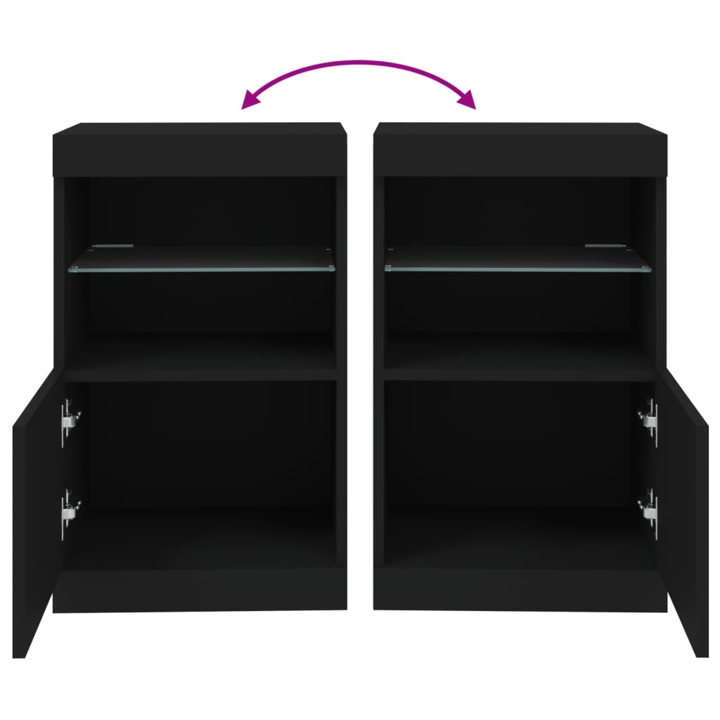 vidaXL Dressoir met LED Zwart 41cm - 40% Korting!