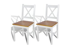 VidaXL Eetkamerstoelen (2 st) Grenen Wit - 40% Korting!