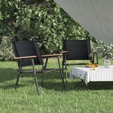 Campingstoelen (2 st.) vidaXL Zwart -50% KORTING!