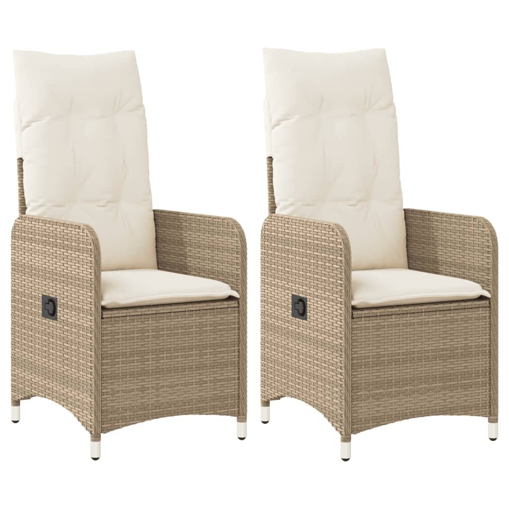 VidaXL Tuinstoelen (2) Beige Rattan - Verstelbaar - 40% Korting!