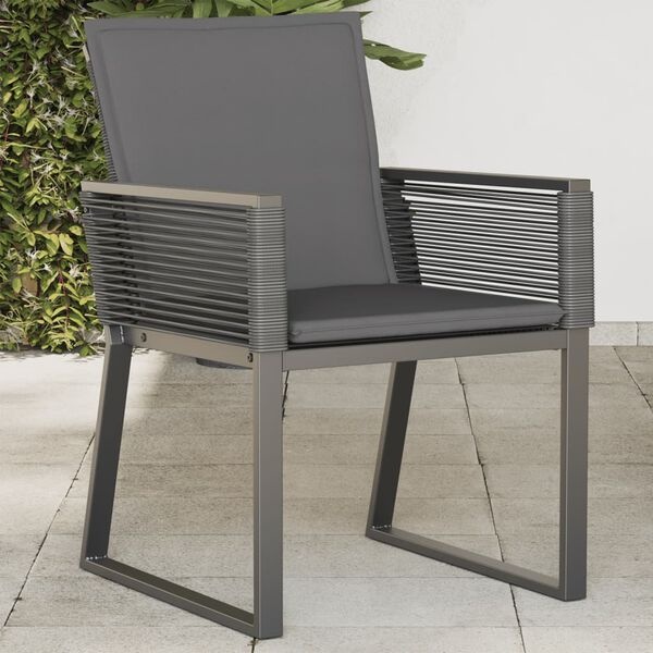 Tuinstoelen Set (4) vidaXL Zwart Rattan incl. Kussens -40%