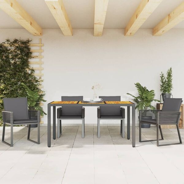 Tuinstoelen Set (4) vidaXL Zwart Rattan incl. Kussens -40%