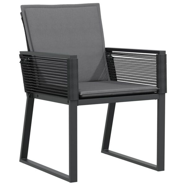 Tuinstoelen Set (4) vidaXL Zwart Rattan incl. Kussens -40%