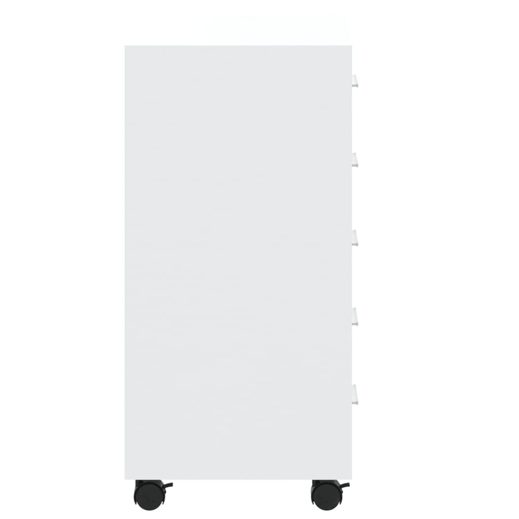 Ladekast Wit Hoogglans m. Wieltjes - 40% Korting!