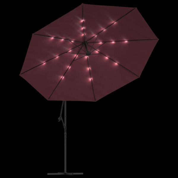 Zweefparasol LED 350cm Bordeaux -61%! Retourtje Deal