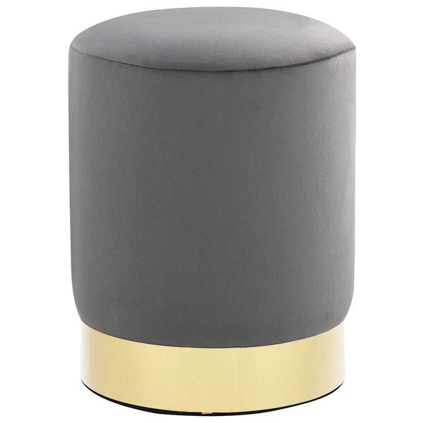 VidaXL Kruk Fluweel Grijs/Goud - Zo Goed Als Nieuw! 35% Korting