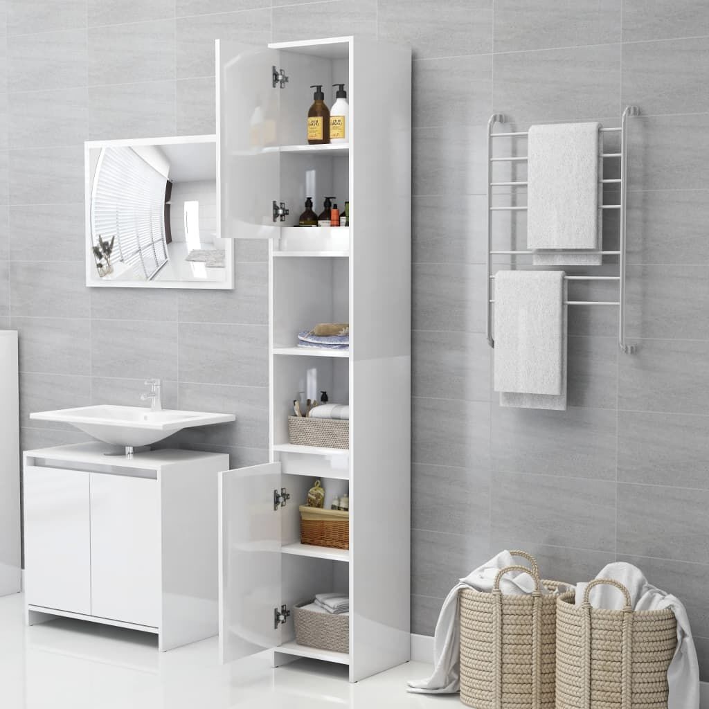 vidaXL Badkamerkast Wit Hoogglans - 35% Korting!