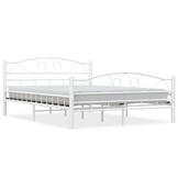 VidaXL Bedframe 140x200 Wit - Metalen Frame - 55% Korting!