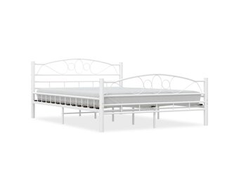 VidaXL Bedframe 140x200 Wit - Metalen Frame - 55% Korting!