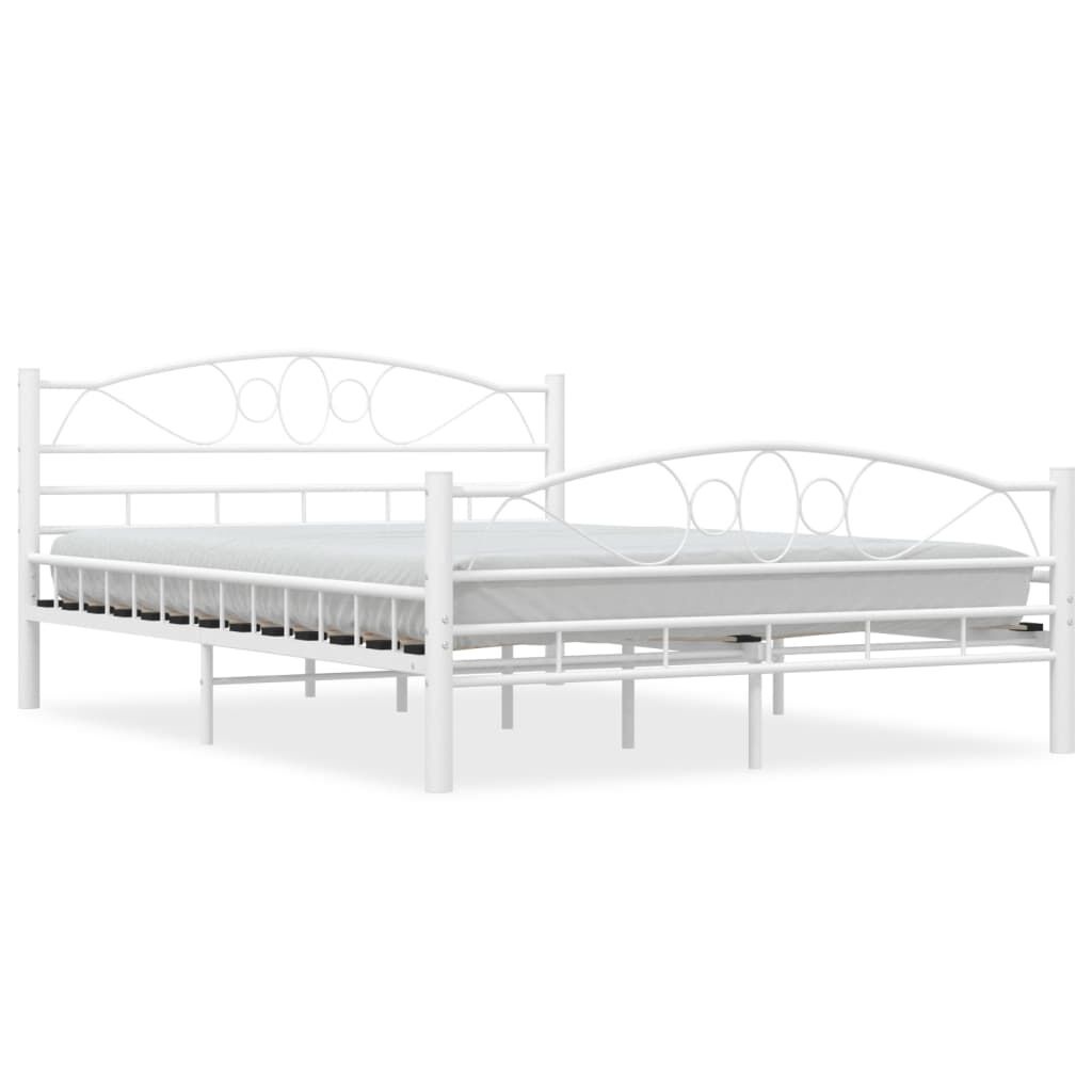 VidaXL Bedframe 140x200 Wit - Metalen Frame - 55% Korting!