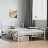 VidaXL Bedframe 140x200 Wit - Metalen Frame - 55% Korting!