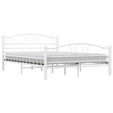 VidaXL Bedframe 140x200 Wit - Metalen Frame - 55% Korting!