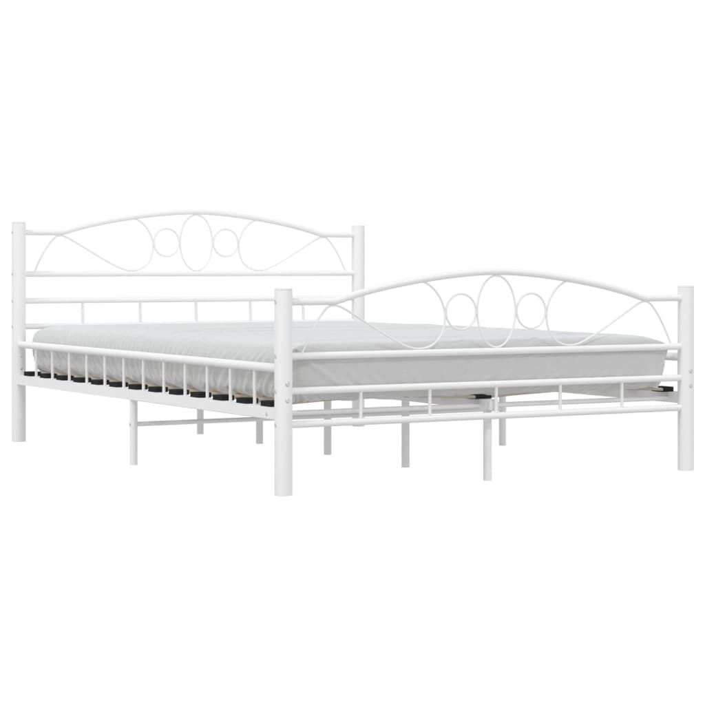 VidaXL Bedframe 140x200 Wit - Metalen Frame - 55% Korting!