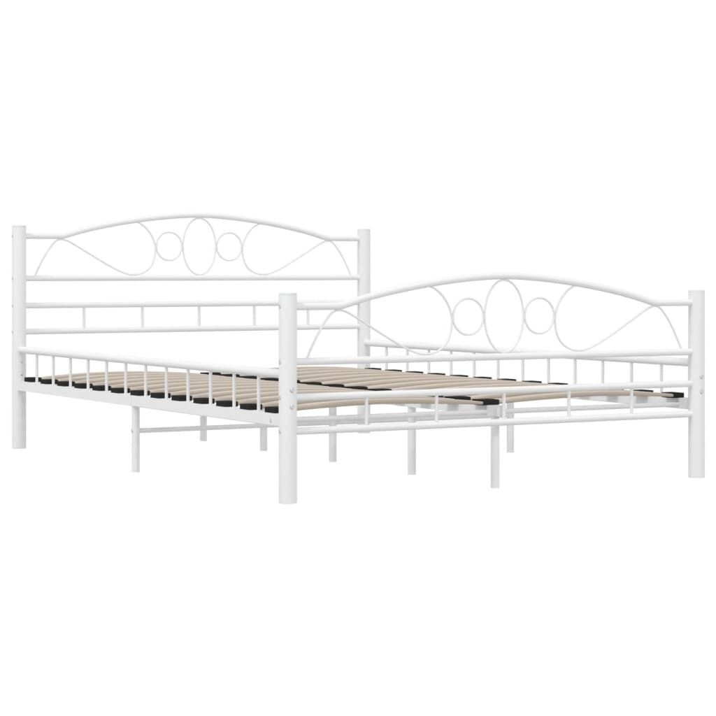 VidaXL Bedframe 140x200 Wit - Metalen Frame - 55% Korting!