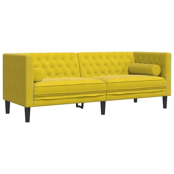 VidaXL Chesterfield Bank Geel - 85% Korting - BESCHADIGD!