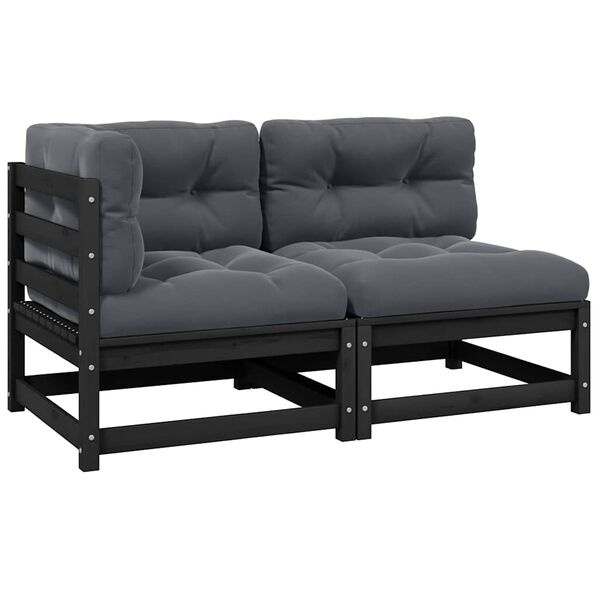 vidaXL Loungeset 2-delig Grenenhout Zwart -55%