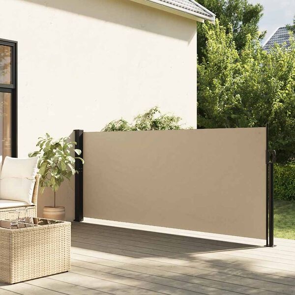 vidaXL Uittrekbaar Windscherm 140x600cm Beige - 40% Korting!