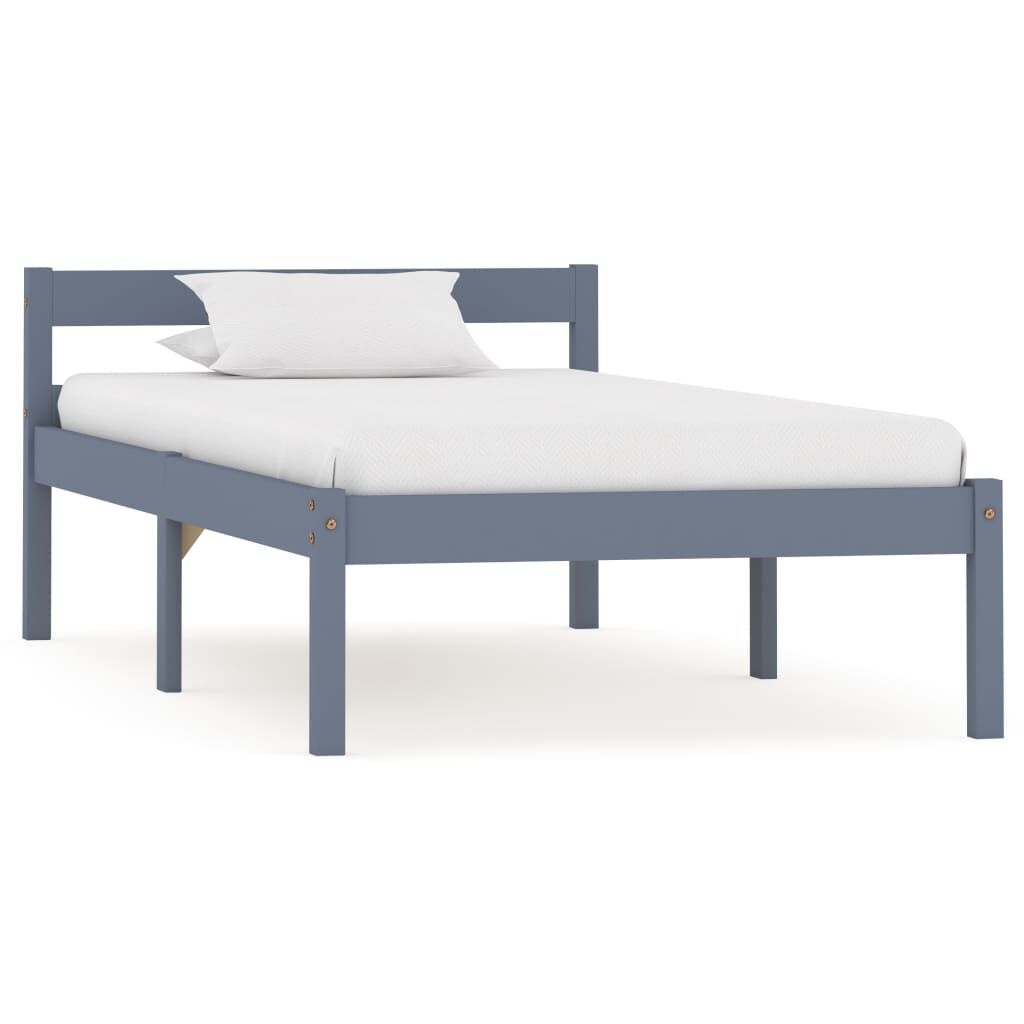 VidaXL Bedframe Grijs 100x200 - 35% Korting! Massief Grenen