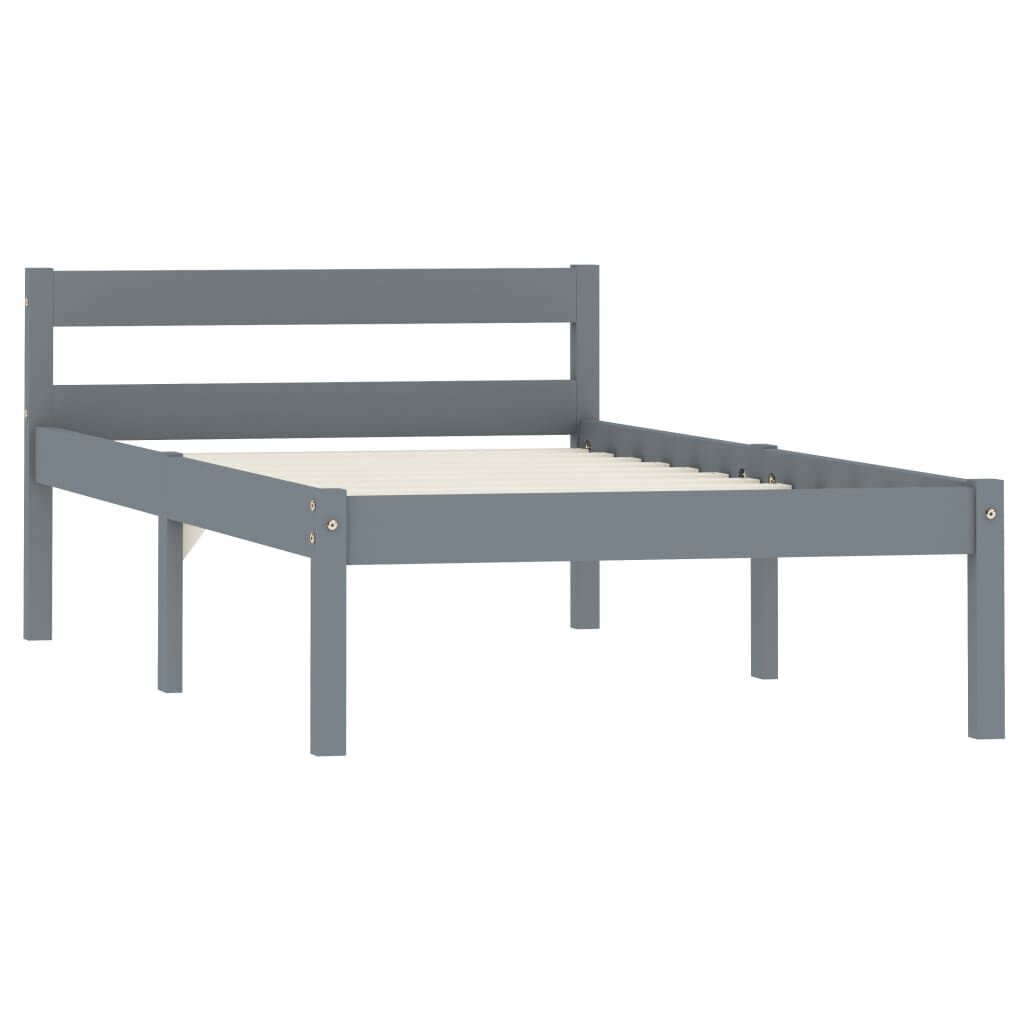 VidaXL Bedframe Grijs 100x200 - 35% Korting! Massief Grenen
