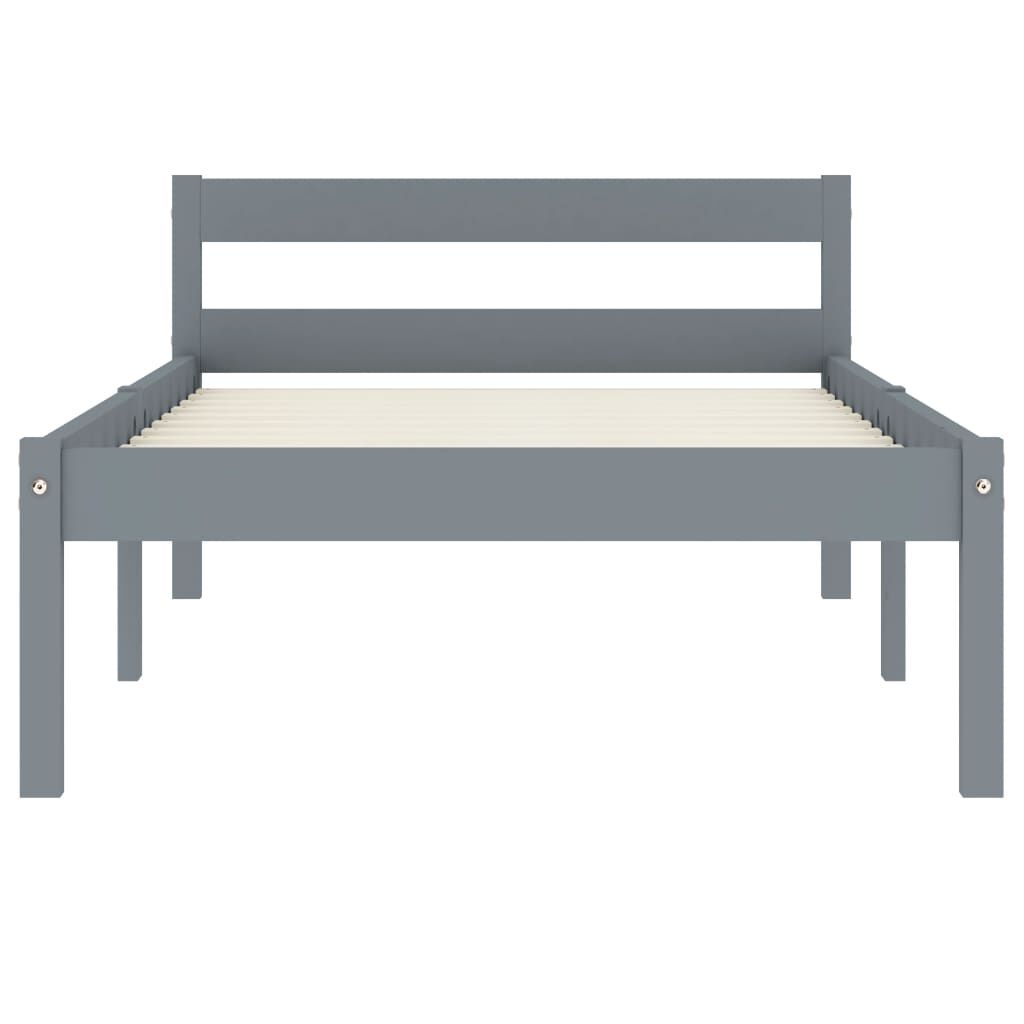 VidaXL Bedframe Grijs 100x200 - 35% Korting! Massief Grenen