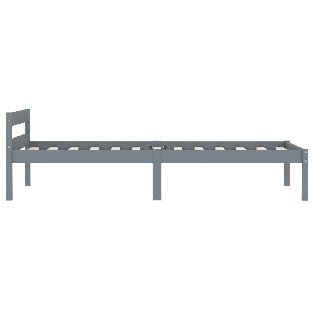 VidaXL Bedframe Grijs 100x200 - 35% Korting! Massief Grenen
